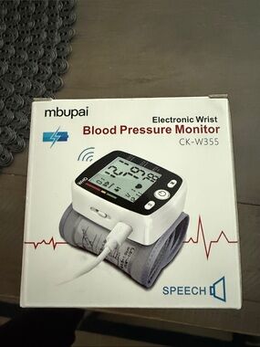 White Electronic Wrist Blood Pressure Monitor CK-W355